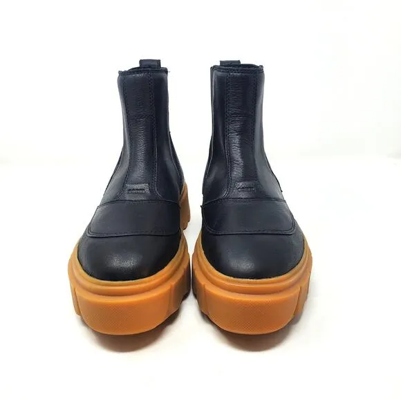 Sorel Caribou X Chelsea Boots Waterproof Leather Black Brown Size US 8.5 NEW