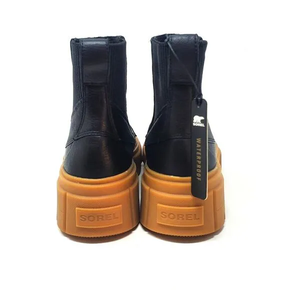 Sorel Caribou X Chelsea Boots Waterproof Leather Black Brown Size US 8.5 NEW