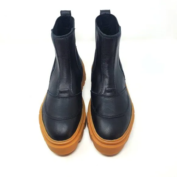 Sorel Caribou X Chelsea Boots Waterproof Leather Black Brown Size US 8.5 NEW