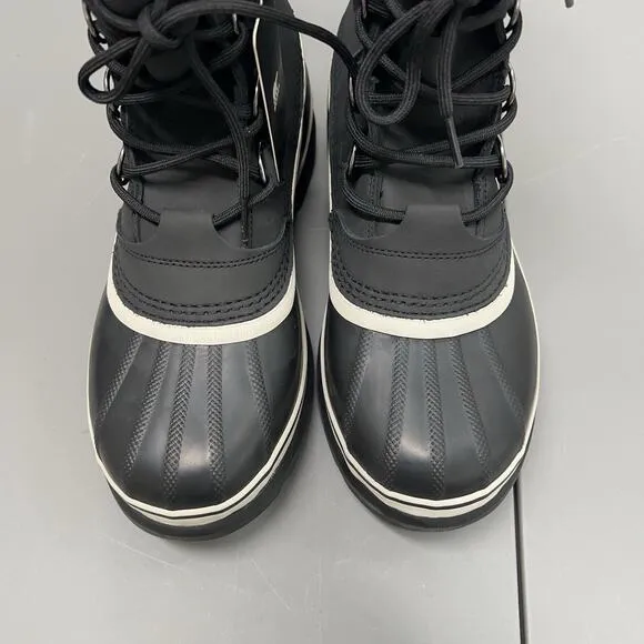 Sorel Caribu Winter Boots Men's 9 Black Grey NM1000-16 Insulated Waterproof