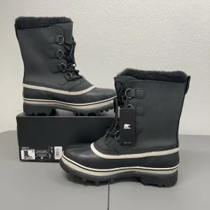 Sorel Caribu Winter Boots Men's 9 Black Grey NM1000-16 Insulated Waterproof