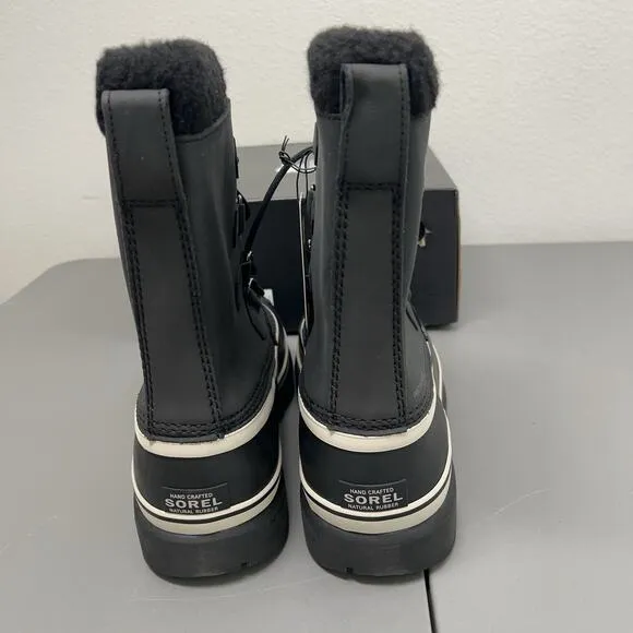 Sorel Caribu Winter Boots Men's 9 Black Grey NM1000-16 Insulated Waterproof