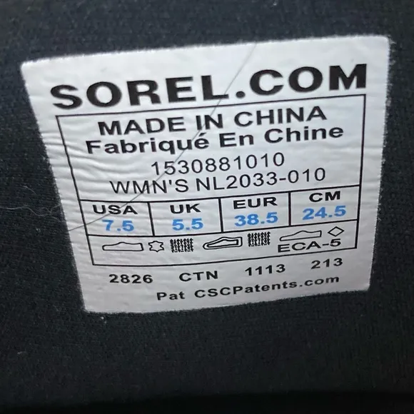 Sorel Conquest Carly Boot Black tall 8 hole built-in liner size 7.5 Moto (flaw)