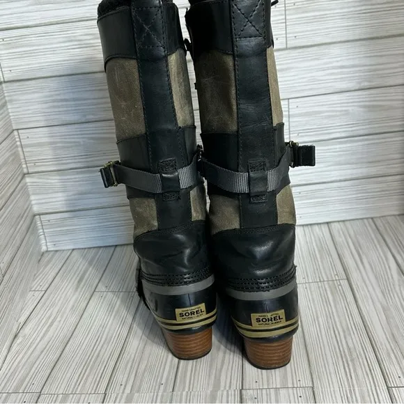 Sorel Conquest Carly Boots Womens Leather Waterproof Tall Riding boots