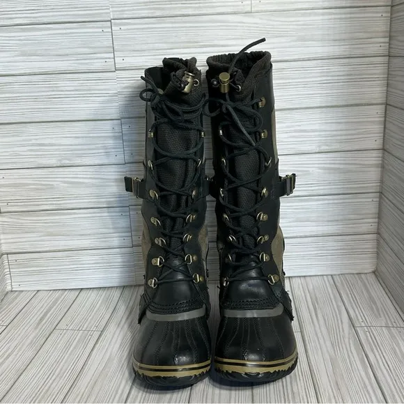 Sorel Conquest Carly Boots Womens Leather Waterproof Tall Riding boots