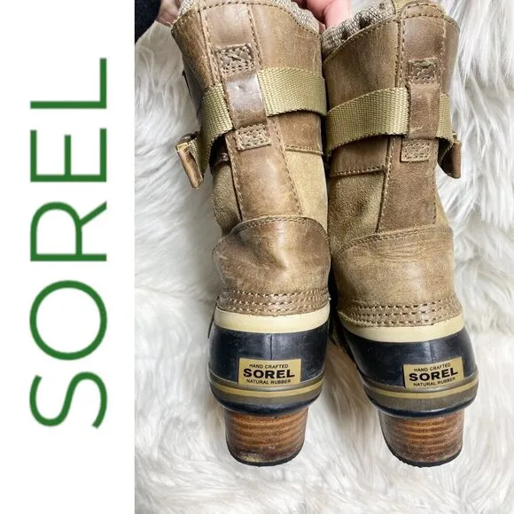 SOREL Conquest Carly Short Waterproof Leather Rain Snow Boots, Women’s 11