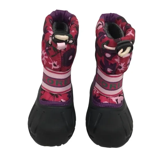 SOREL Cub Purple Pink Floral Insulated Snow Boots