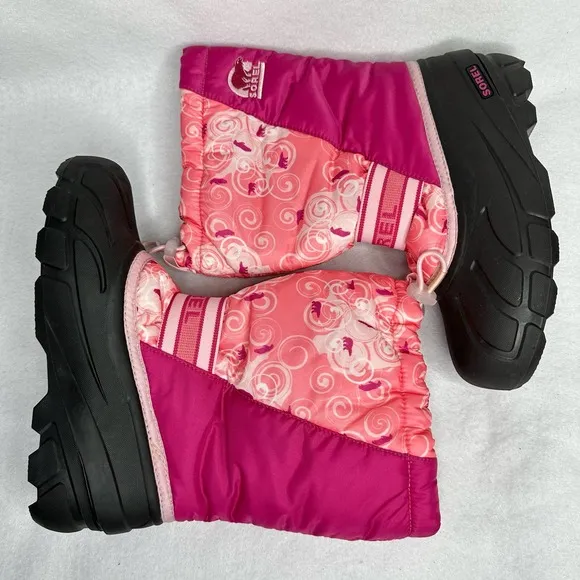 Sorel Cub Winter Snow Boots Pink Insulated Waterproof Youth Big Girls Size 7