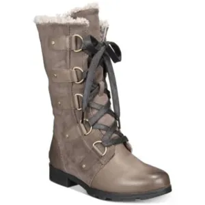 Sorel Emelie Lace Up Leather Boots Shearling Waterproof Womens Size 8