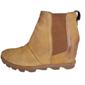 Sorel Evie II Chelsea Waterproof Tan Leather Boots Women's Size 9.5.