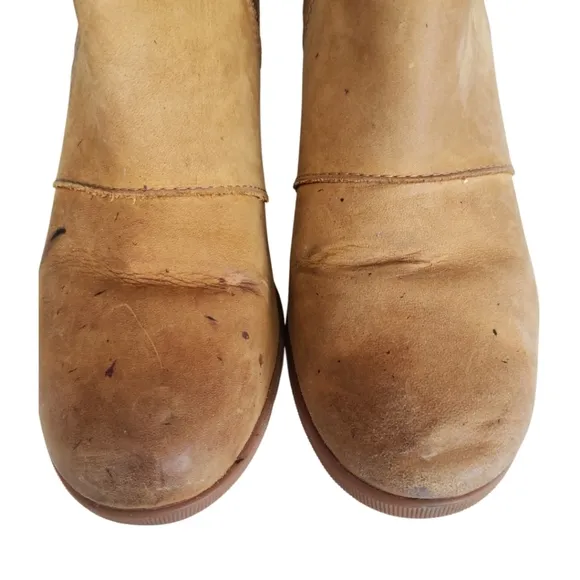 Sorel Evie II Chelsea Waterproof Tan Leather Boots Women's Size 9.5.