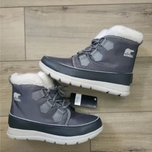 Sorel Explorer Carnival Gray/White Waterproof Boots Women Sz 9.5 NL3040 NIB