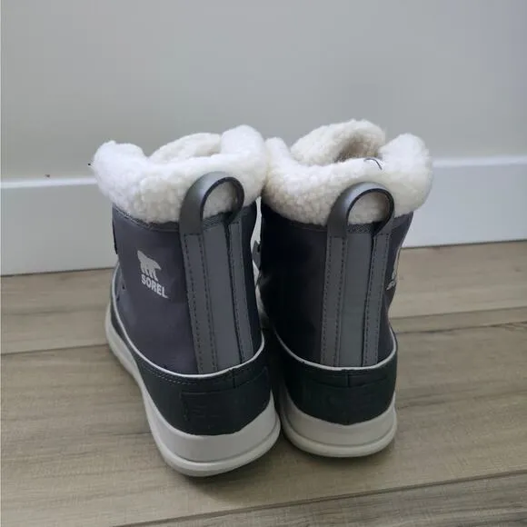 Sorel Explorer Carnival Gray/White Waterproof Boots Women Sz 9.5 NL3040 NIB