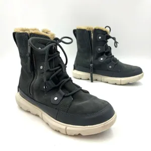 Sorel Explorer II Joan Dual Zip Faux Fur Boots Gray Suede
