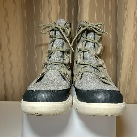 Sorel Explorer II Joan Women's 8.5 Felt Waterproof Boot Sage Leather NL4461-365