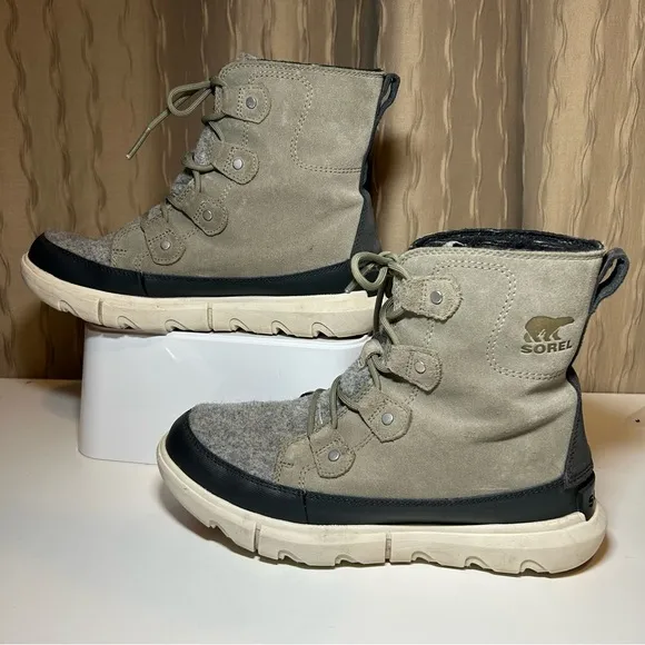 Sorel Explorer II Joan Women's 8.5 Felt Waterproof Boot Sage Leather NL4461-365