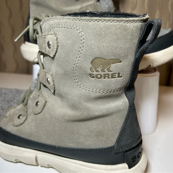 Sorel Explorer II Joan Women's 8.5 Felt Waterproof Boot Sage Leather NL4461-365