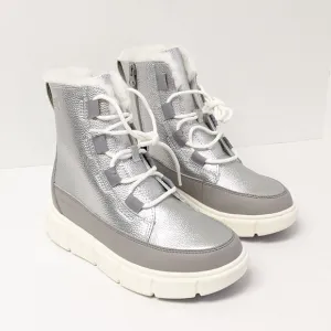 Sorel Explorer III Lace Waterproof Winter Boots, Silver, Little Kids 3