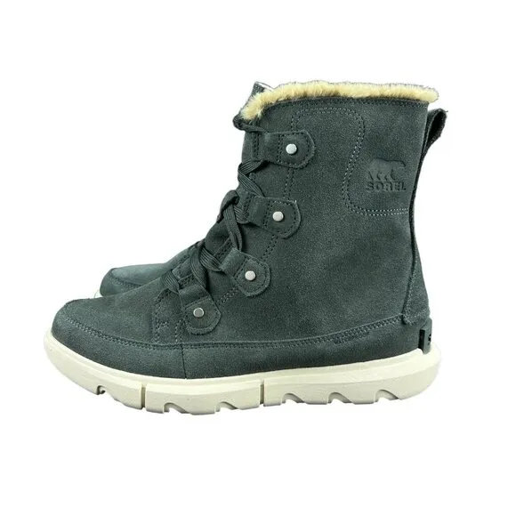 Sorel Explorer Next Joan Waterproof Grill Fawn Suede Boots Women's Size 9.5