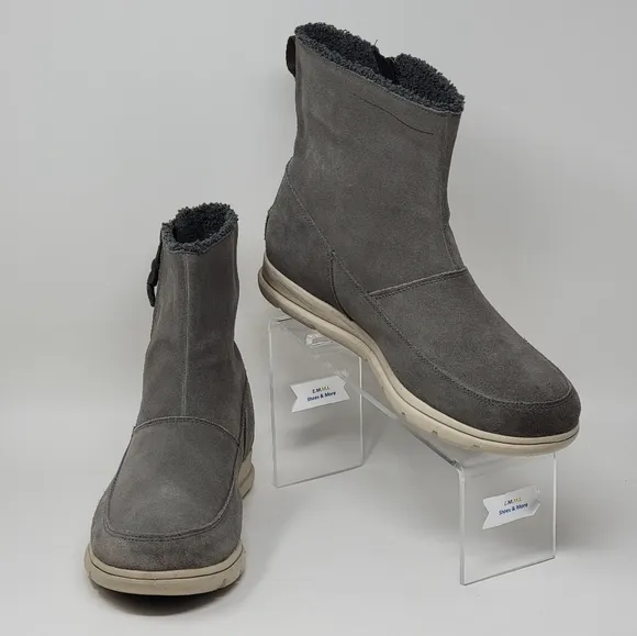 SOREL Explorer Zip Women's Waterproof Leather Boots Gray Size US 11MPre-owned