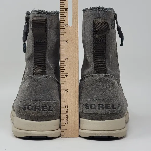SOREL Explorer Zip Women's Waterproof Leather Boots Gray Size US 11MPre-owned