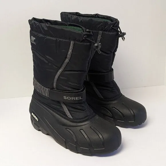Sorel Flurry Insulated Winter Boots, Black, Big Kids 7 M