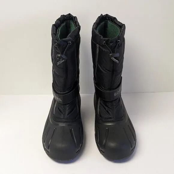 Sorel Flurry Insulated Winter Boots, Black, Big Kids 7 M
