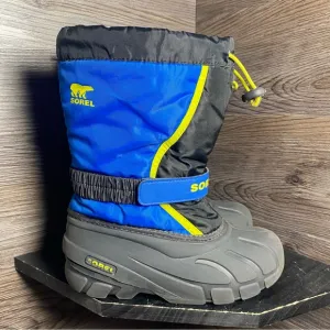 Sorel flurry waterproof insulated snow boots blue black