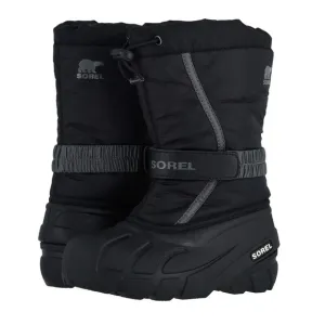 Sorel Flurry Winter Snow Boots Unisex Black Gray Size 10 Toddler