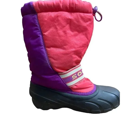 Sorel‎ Girl's Youth Winter Pink Purple Waterproof Insulated Snow Boots Size 6