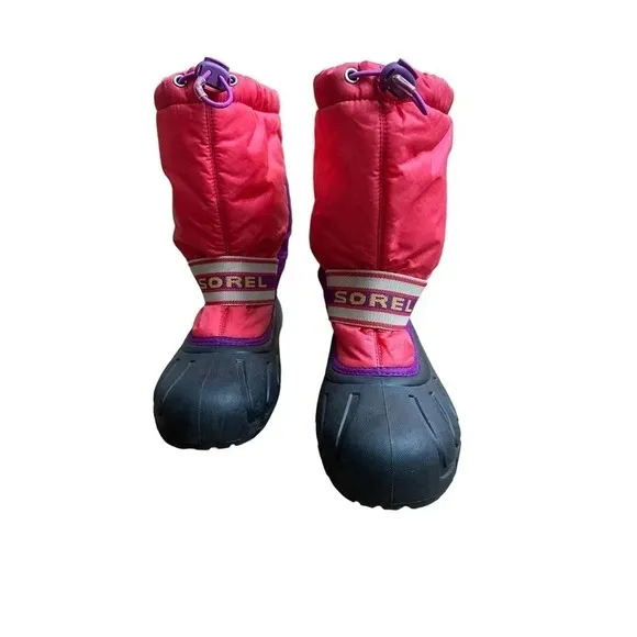 Sorel‎ Girl's Youth Winter Pink Purple Waterproof Insulated Snow Boots Size 6