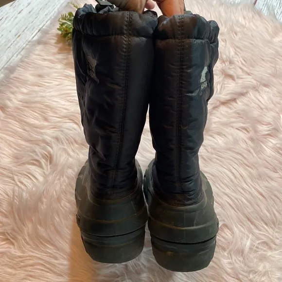 Sorel Insulated Youth Cub Black Snow Boots sz 7