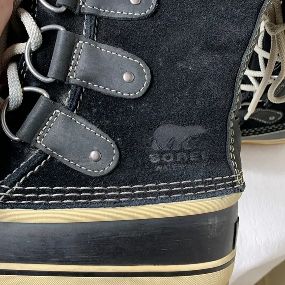 Sorel Joan of Arctic Knit II Black Suede Boots