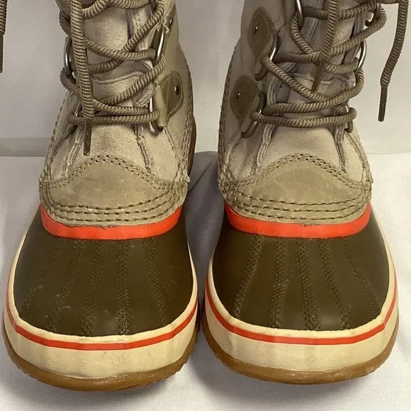 Sorel Joan Of Arctic Knit Winter Waterproof Boots Fossil Tan Size 6