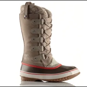 Sorel Joan Of Arctic Knit Winter Waterproof Boots Fossil Tan Size 6
