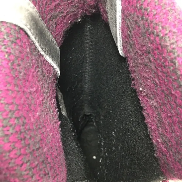 Sorel Joan of Arctic Knit Women's Purple Waterproof Leather Boots NL2084 Size 9