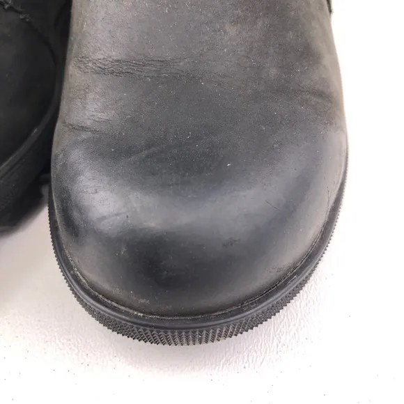 Sorel 'Joan of Arctic Wedge II' Black Leather Ankle Boots 6