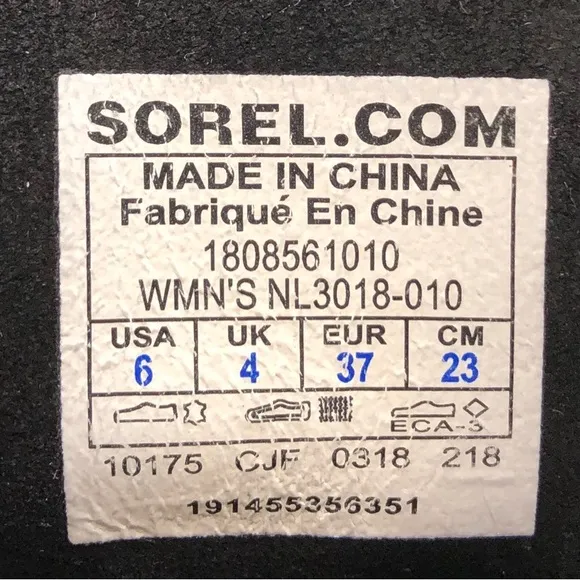 Sorel 'Joan of Arctic Wedge II' Black Leather Ankle Boots 6