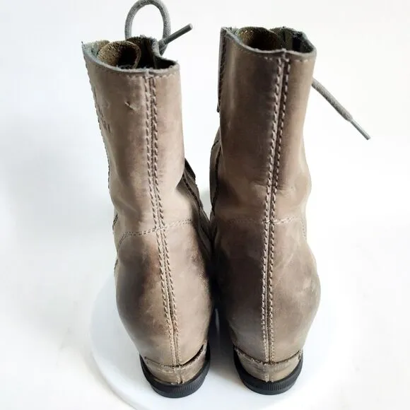 Sorel Joan Of Arctic Wedge II Boots Quarry Size 7.5 Leather Hidden Wedge Shoe