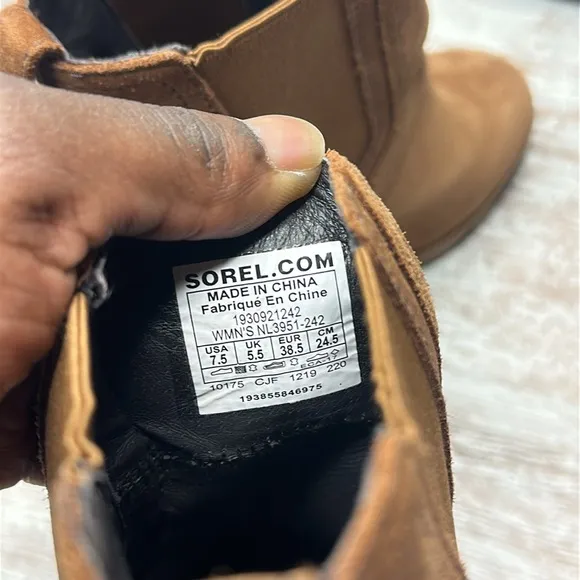 Sorel Joan Uptown Chelsea Wedge Waterproof Suede Leather Booties Platform Boots