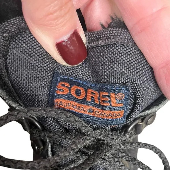 SOREL Kaufman Canada Black Felt Insulated Winter Snow Boots Women’s Size 9