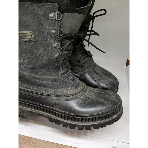 Sorel Kaufman Classic Caribou Winter Snow Duck Boots Wool Lined Waterproof Sz 7