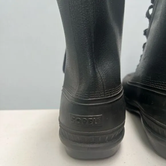 SOREL KAUFMAN Men's Size 12 Black Winter Insulated Rubber Boots