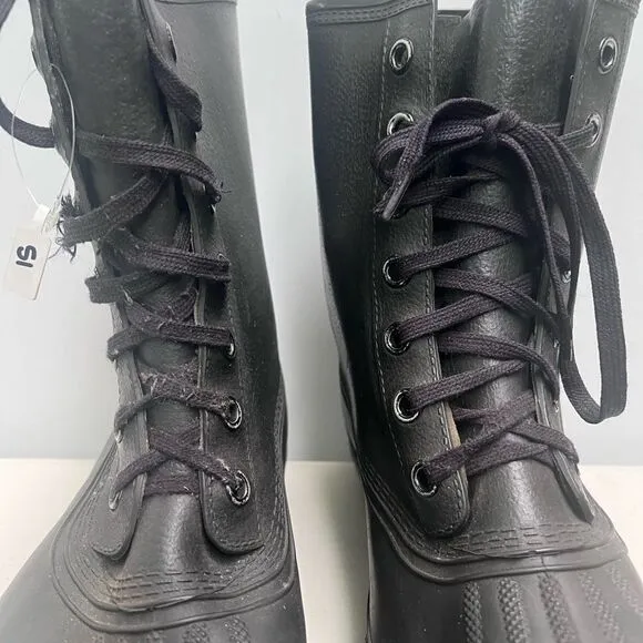 SOREL KAUFMAN Men's Size 12 Black Winter Insulated Rubber Boots