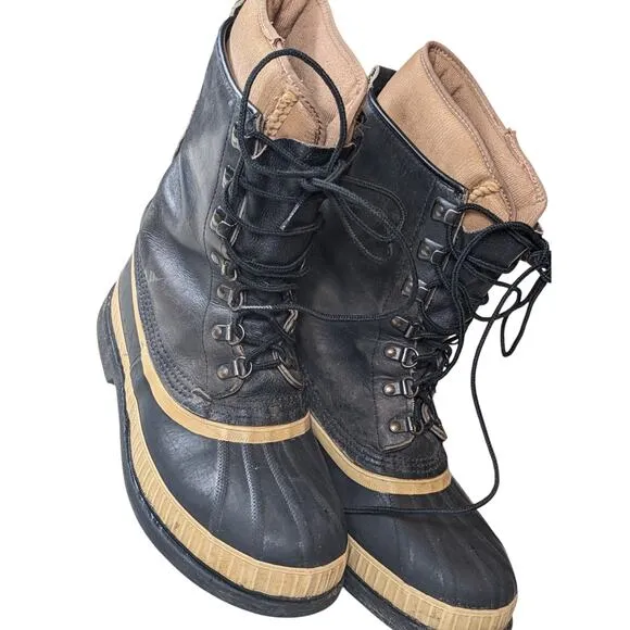 Sorel Kaufman Winter Boots Mens 8 Womens 10 Insulated Rubber Snow Lace Canada