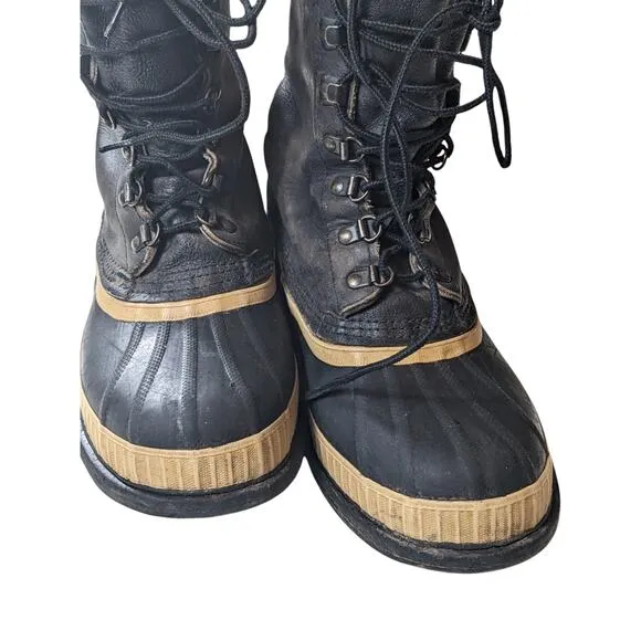 Sorel Kaufman Winter Boots Mens 8 Womens 10 Insulated Rubber Snow Lace Canada