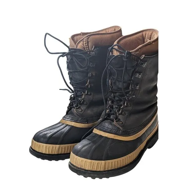 Sorel Kaufman Winter Boots Mens 8 Womens 10 Insulated Rubber Snow Lace Canada