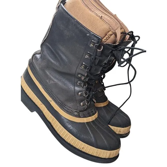 Sorel Kaufman Winter Boots Mens 8 Womens 10 Insulated Rubber Snow Lace Canada