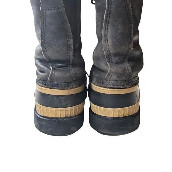 Sorel Kaufman Winter Boots Mens 8 Womens 10 Insulated Rubber Snow Lace Canada
