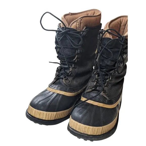 Sorel Kaufman Winter Boots Mens 8 Womens 10 Insulated Rubber Snow Lace Canada
